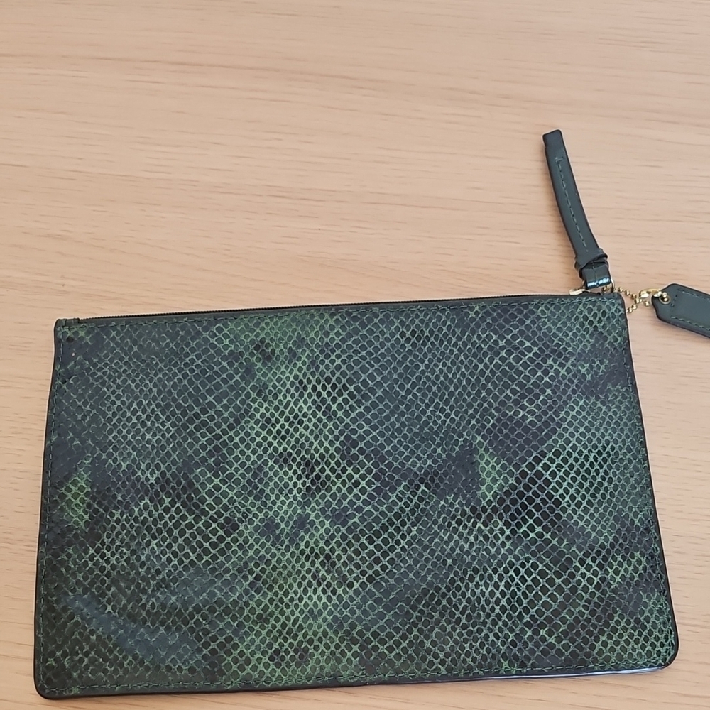 Coach Emerald Snakeskin Wristlet - Picture 2 of 6